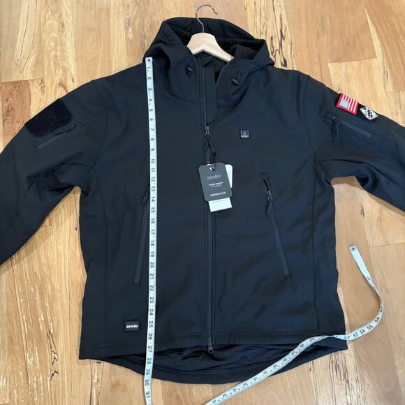 DEWBU Men's Soft Shell Heated Jacket With 12V Battery Pack Black - New - Picture 7 of 9